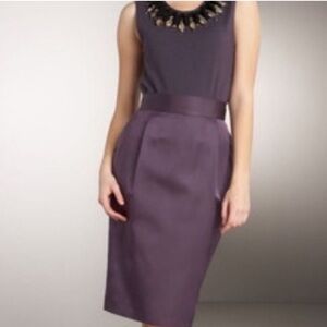 Tory Burch Marsha silk eggplant pencil skirt, 4